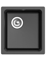 RIVELATO Мойка BERKANA 35 1-чаш 415*455, монтаж: универсальный, материал: кварц, цвет черный