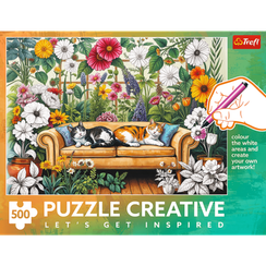 Pazl \ Puzzle \ Пазлы  Puzzles - "500 Puzzle Creative" - Cat Orangery / Trefl