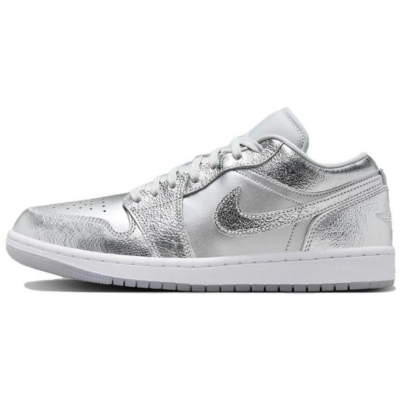 Jordan Air Jordan 1 Винтажные баскетбольные кроссовки Low Топ Серебристо-белый Женские