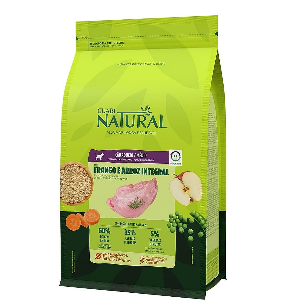 Guabi Natural Dog Adult cухой корм для взрослых собак средних пород цыпленок и коричневый рис 2,5 кг