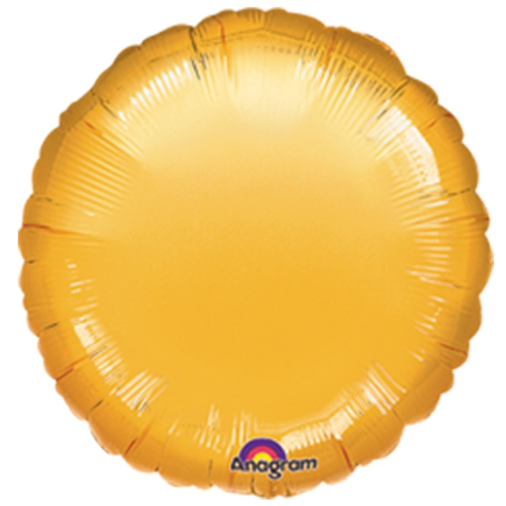 Шар фольгированный Круг 43 см (Золотой)