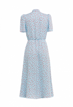 Платье с коротким рукавом голубое 02-01-24 SS