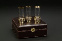 Набор стопок патрон "Охота" 3 шт. в подарочной кейсе с художественным оформлением