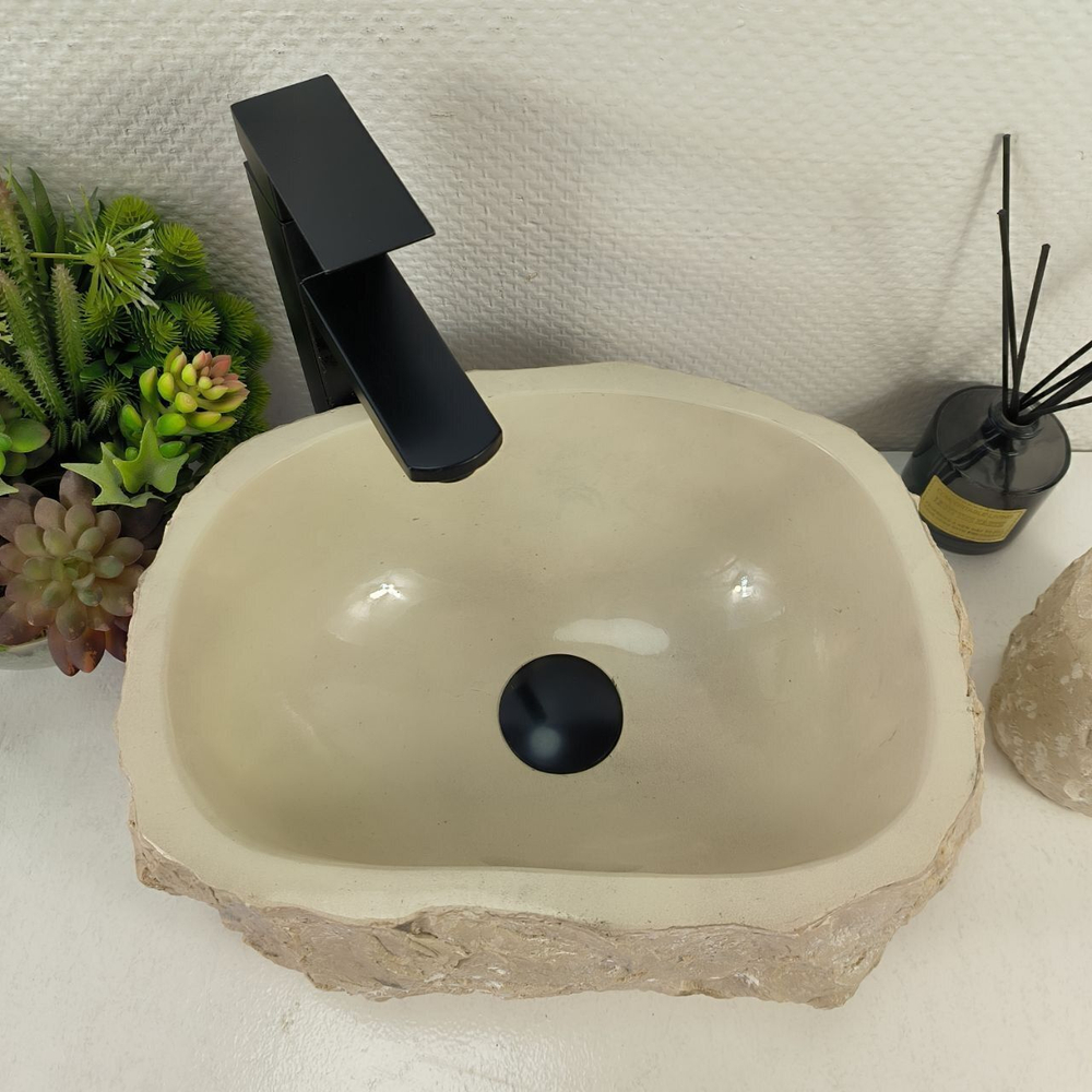 Каменная раковина из мрамора Erozy Cream EM-05570 (37*28*16) 0868 из натурального камня