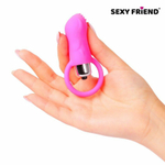 Вибростимулятор Sexy Friend, 5,4 см, шипы и петелька, ярко-розовый