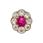 Кольцо с природными рубином и бриллиантами