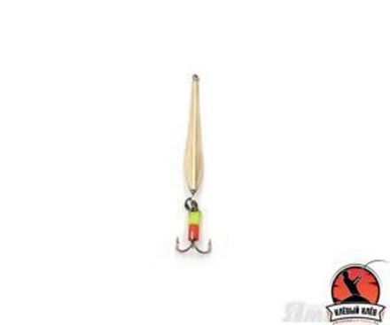Блесна вертикальная "ЯМАН" Маропедка с тройником, размер 30 мм, вес 1,7 г, цвет никель/латунь