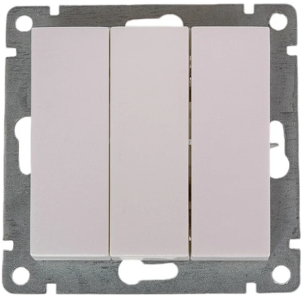 Выключатель трехклавишный UNIVersal серия афина, с/у, 10а, 220в, жемчуг еврослот A0043-OBr