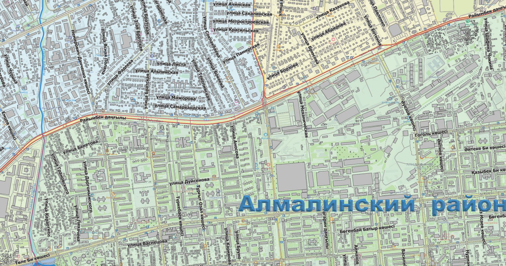 План-схема Алатауского района г.Алматы 2026 год (150 х 165 см)