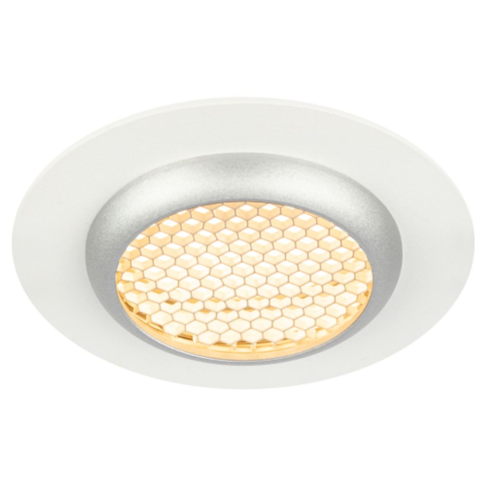 Светильник встраиваемый алюминиевый ЭРА KL109 WH/SL под лампу MR16 GU5.3 белый/серебро матовый | Алюминиевые встраиваемые светильники