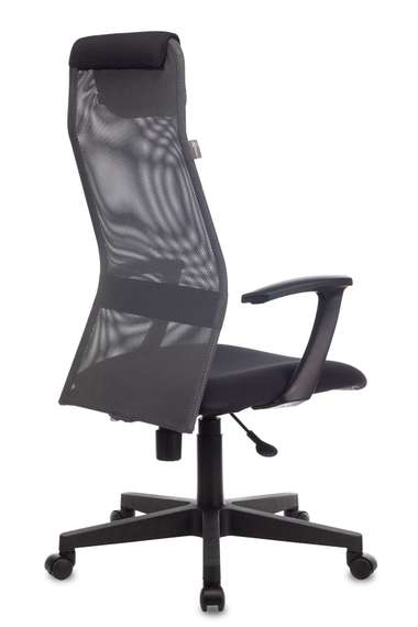 Кресло руководителя Бюрократ KB-8 темно-серый TW-04 TW-12 сетка/ткань с подголов. крестов. пластик