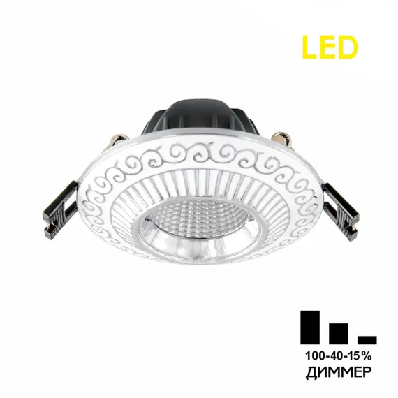CLD041NW1 Боска Белый+Хром Св-к Встр. 7W*3500K