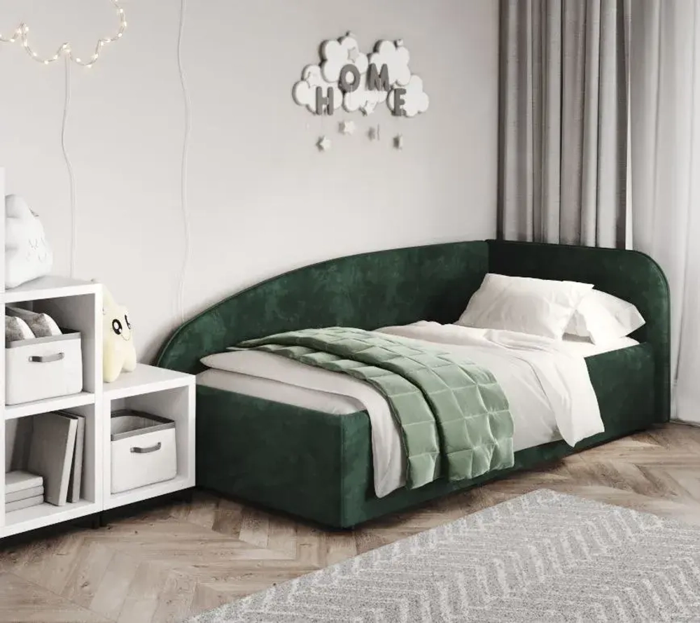 Кровать Элис 90х200 Мятный Зеленый Правый Угол