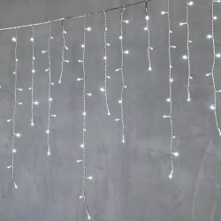 Светодиодная бахрома 5*0,9 м., 348 белых LED ламп, силиконовый прозрачный провод, Beauty Led (ECC348-10-2W)