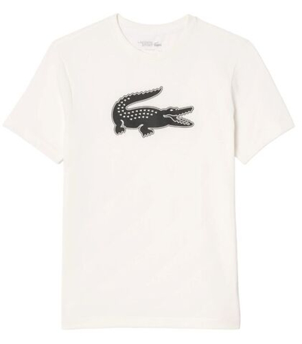 Мужская теннисная футболка Lacoste SPORT 3D Print Crocodile Breathable Jersey T-shirt - белая