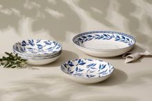 Набор фарфоровой посуды для пасты на 4 персоны Оливковая ветвь CD494-LF0037, 5 предметов, белый/синий