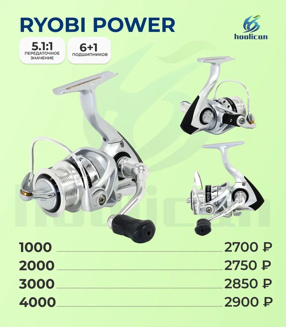 КАТУШКА ( 5.1:1 ПЕРЕДАТОЧНОЕ ЗНАЧЕНИЕ) (6+1 ПОДШИПНИКОВ ) RYOBI POWER 1000