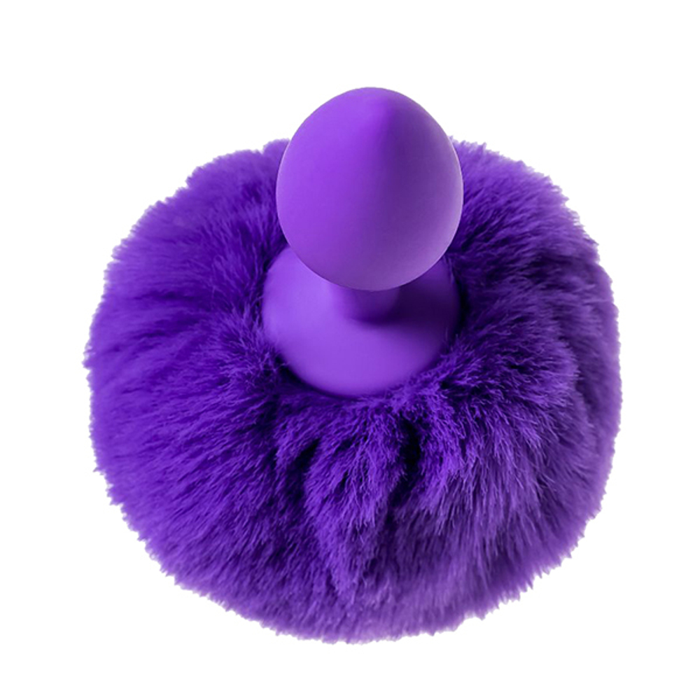 Фиолетовая анальная втулка 13см с фиолетовым пушистым хвостиком ToyFa ToDo Sweet Bunny 357014