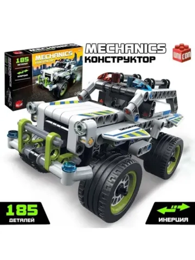 Конструктор полицейский внедорожник UNICON Техно, инерционны