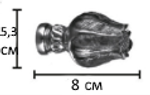 Наконечники "Тюльпан Ост" для кованых карнизов d20 мм, цвет латунь