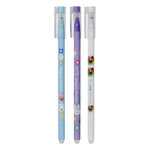 Ручка гелевая, пиши-стирай, Basir, синие чернила, серия "ELEGANT FLOWERS", разноцветный корпус