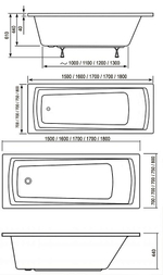 Ванна акриловая Ravak 160х70 пристенная (C621R00000)