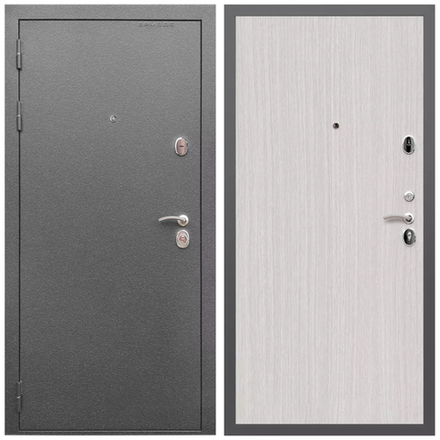 Входная дверь в квартиру Порошковое напыление Серебро/Ламинат - 412