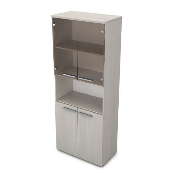 9ШД.005.13 Шкаф высокий со стеклом и нишей (800*450*2045)