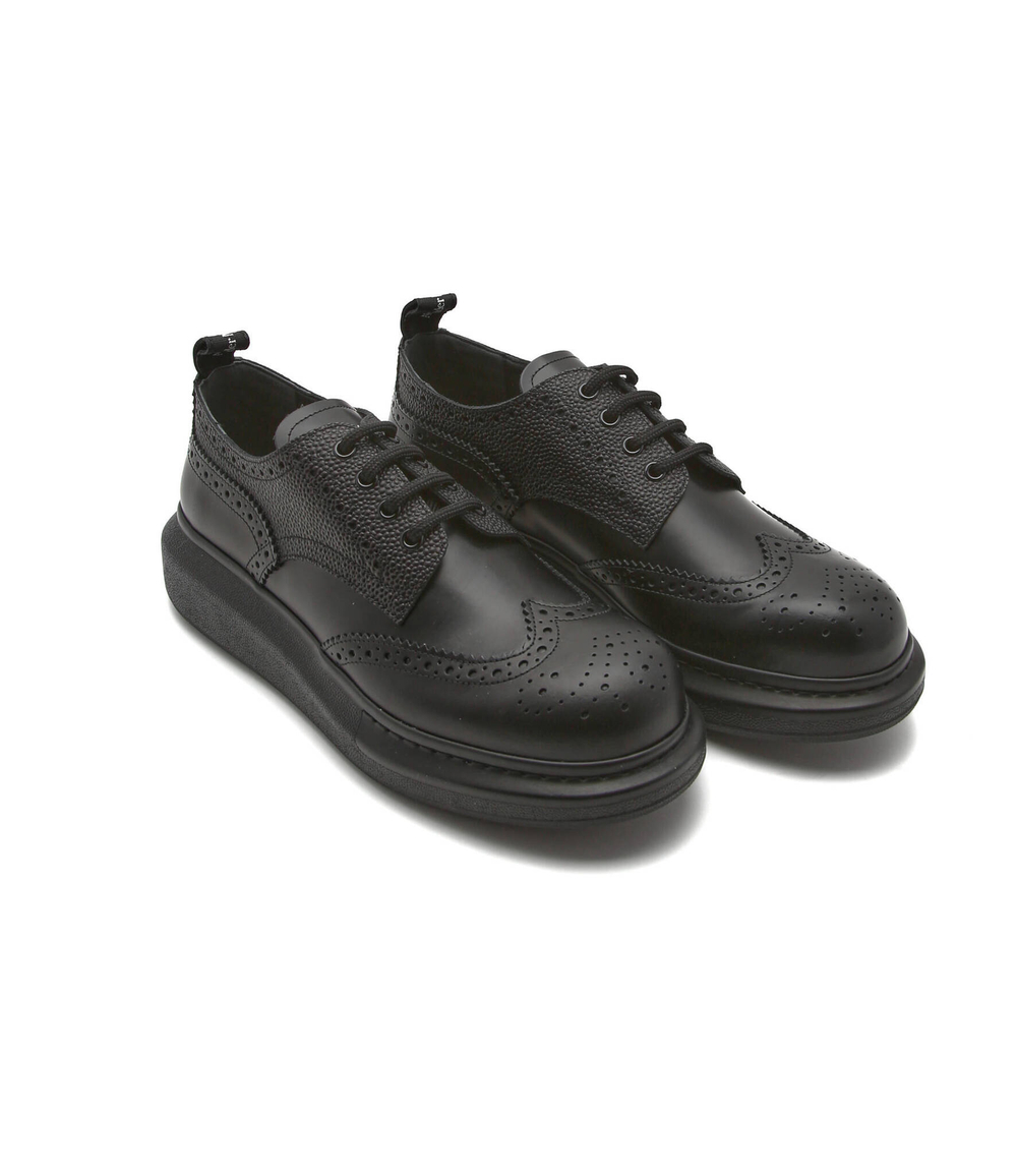 Кожаные оксфорды new liquid spazzolat Alexander McQueen - черный(586200 WHX53)