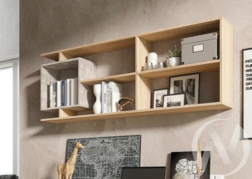 Полка Неаполь-1 (дуб сонома/бетон светлый)