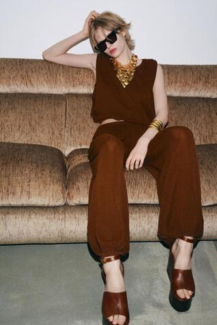 ZARA ОЖЕРЕЛЬЕ С МЕТАЛЛИЧЕСКИМИ ПЛАСТИНАМИ, ЗОЛОТИСТЫЙ