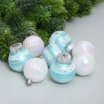 Набор шаров «Восхищение» 5 см (в наборе 8 шт), Белый, голубой