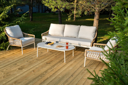 "Венеция" лаунж-зона из искусственного ротанга, цвет соломенный