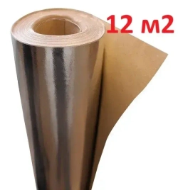 Фольга на крафт бумаге теплоизоляция для бани и сауны, парных Spanizol LB 12 м2