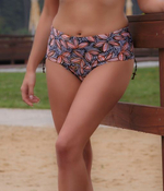 Пляжные трусики-слипы с регуляцией высоты и рисунком в виде листьев (Размер: 5X) (Цвет: разноцветный)