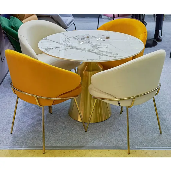 Стул Lime, серый микровелюр с золотыми ножками