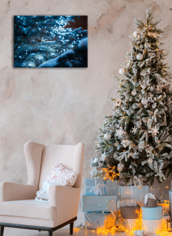 Картина на стекле, Подарок на Новый год, Картина на стену Зимняя сказка, 40х28см Декор для дома, подарок