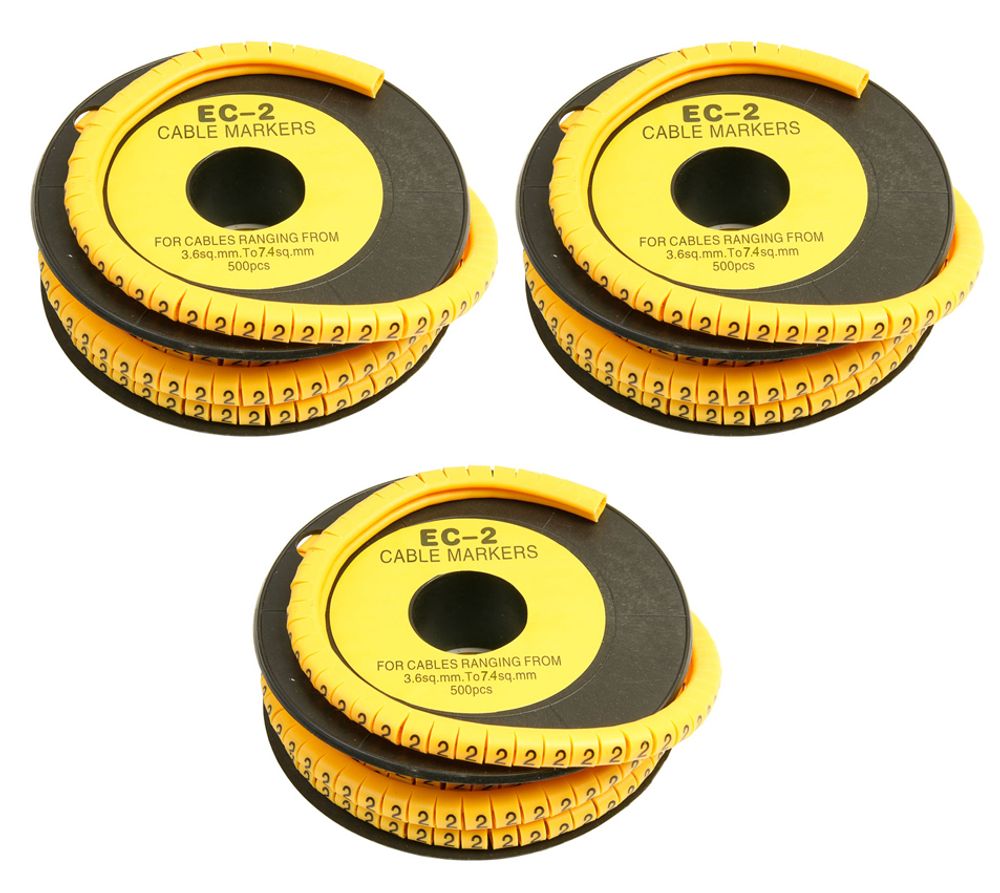 Маркер кабельный Ripo жёлтый, диаметр 7.4мм, цифра 0