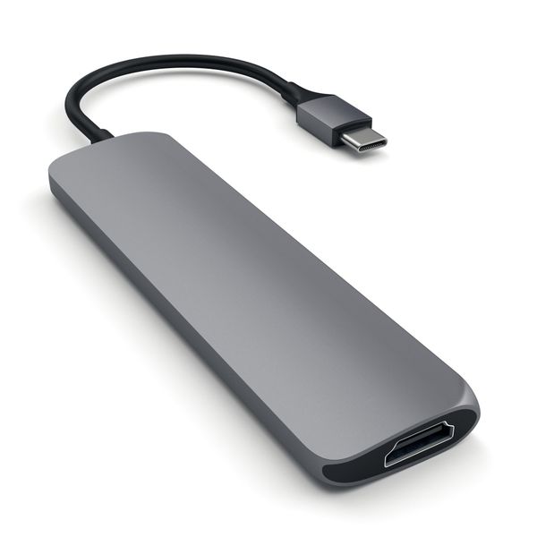 USB-хаб Satechi Aluminum Type-c (USB-C) Slim Multi-Port Adapter 4k (ST-CMAM) Space Gray