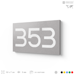Номер на дверь 353, табличка на дверь для офиса, квартиры, кабинета, аудитории, склада, серая 120х70 мм, Айдентика Технолоджи