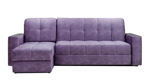 Арт 16 диван угловой (2580*1810*950) ткань Гретта Грей накладки МДФ Венге Аруба  LART МЕБЕЛЬ