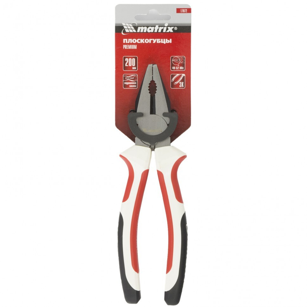 Плоскогубцы Premium, 200 мм, трехкомпонентные рукоятки Matrix
