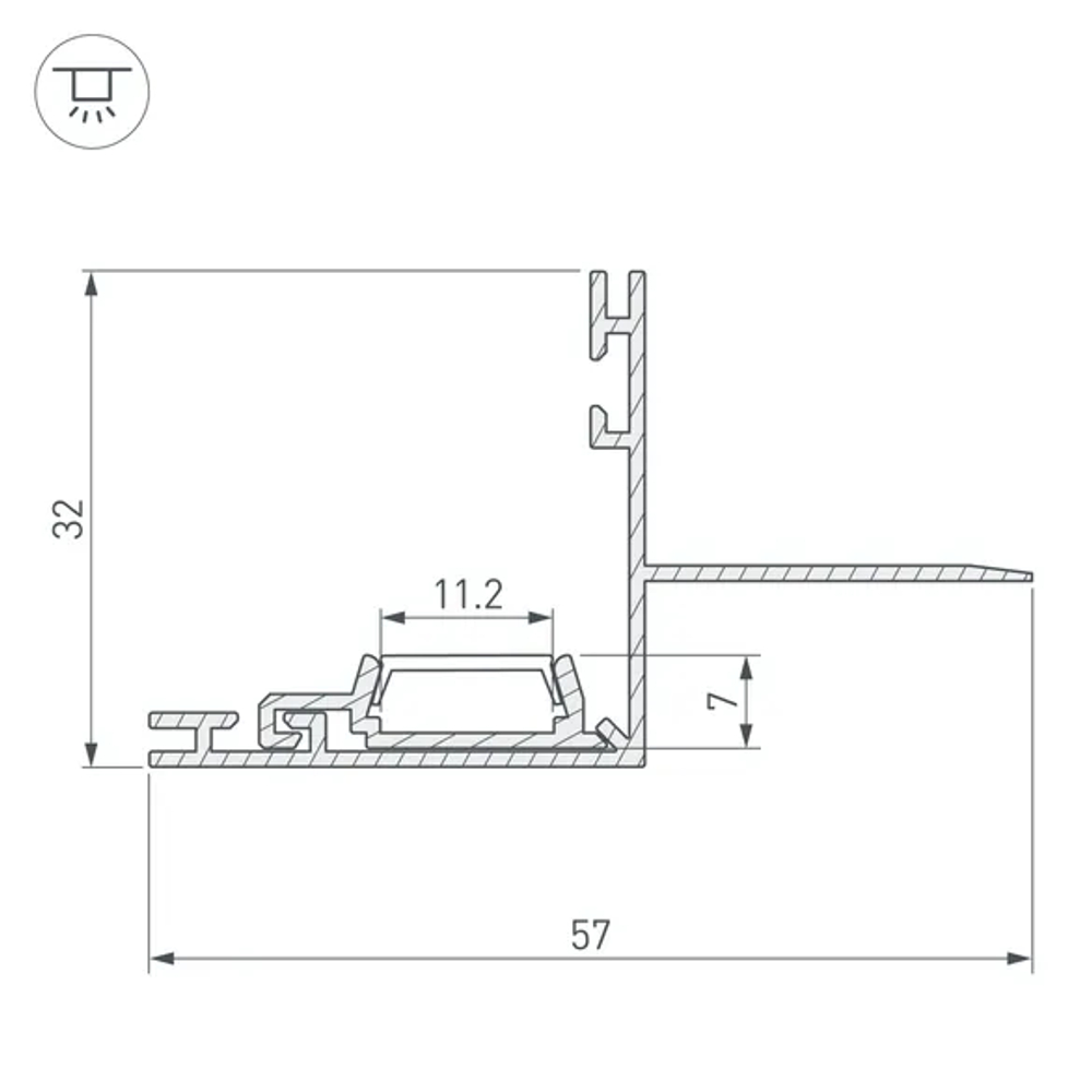 Профиль PAK-EDGE-2000 (Arlight, Алюминий) 021721