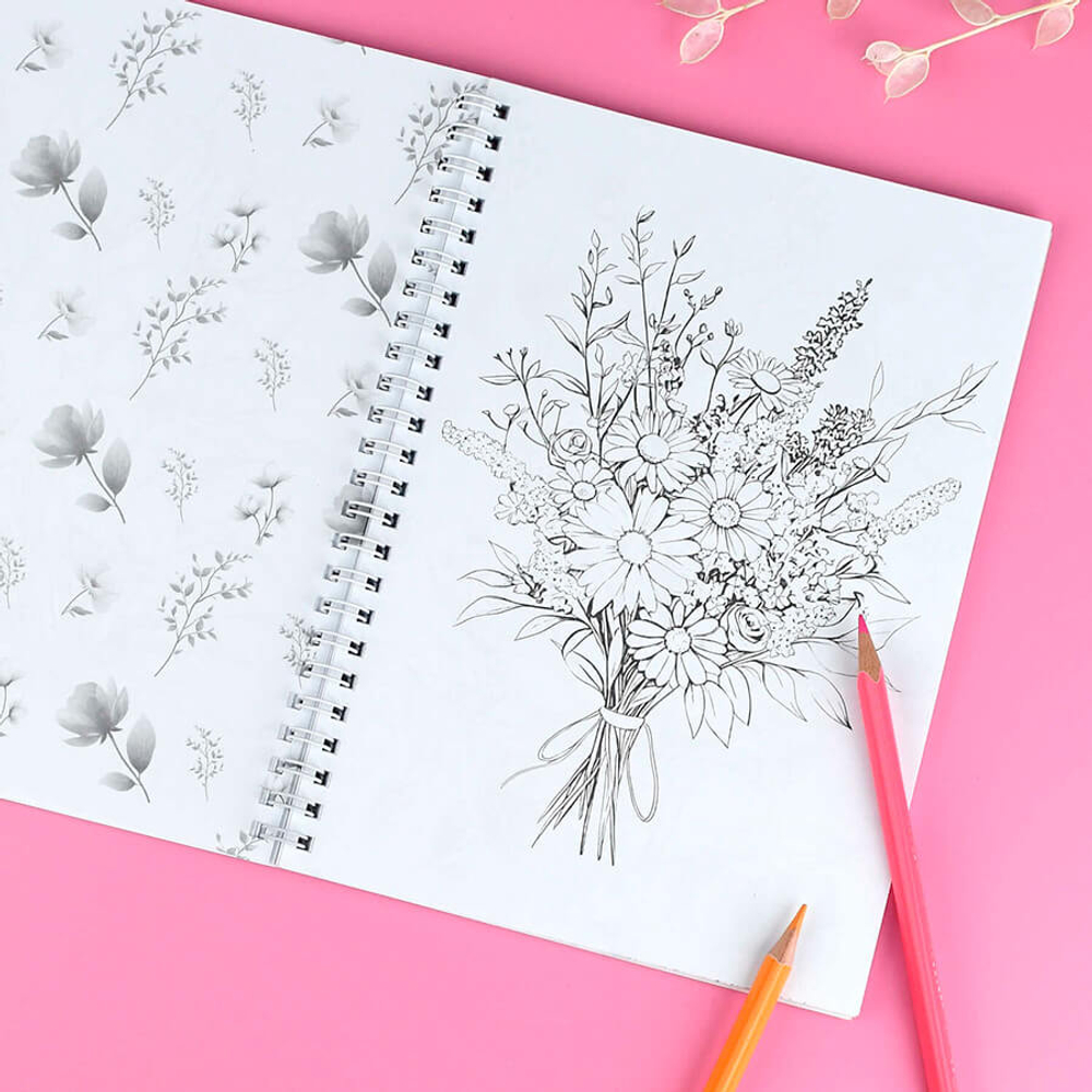Раскраска 150*210мм Феникс+ "Красивая раскраска. Цветы", 32 л.