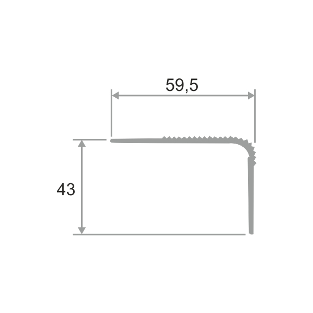 Алюминиевый угловой порог для пола ПО-60х40 2700 мм