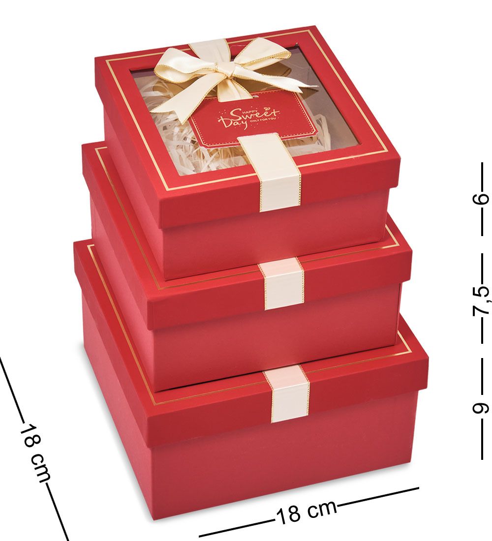 WF-189 Набор коробок из 3 шт, красный