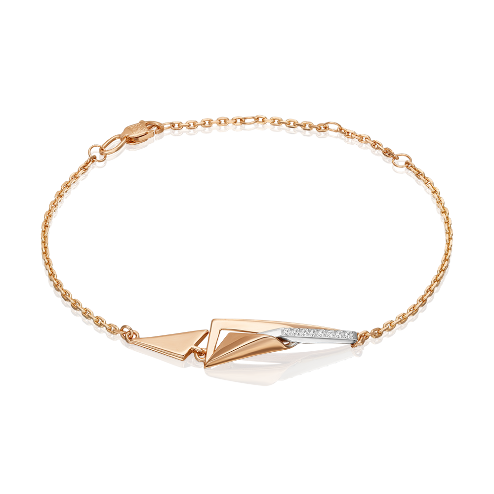 Браслет из комбинированного золота c фианитами Артикул: 05-0767-00-401-1111