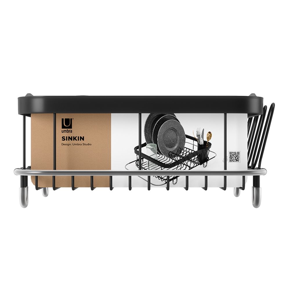 Сушилка для посуды Sinkin, 28х14х47 см, черная