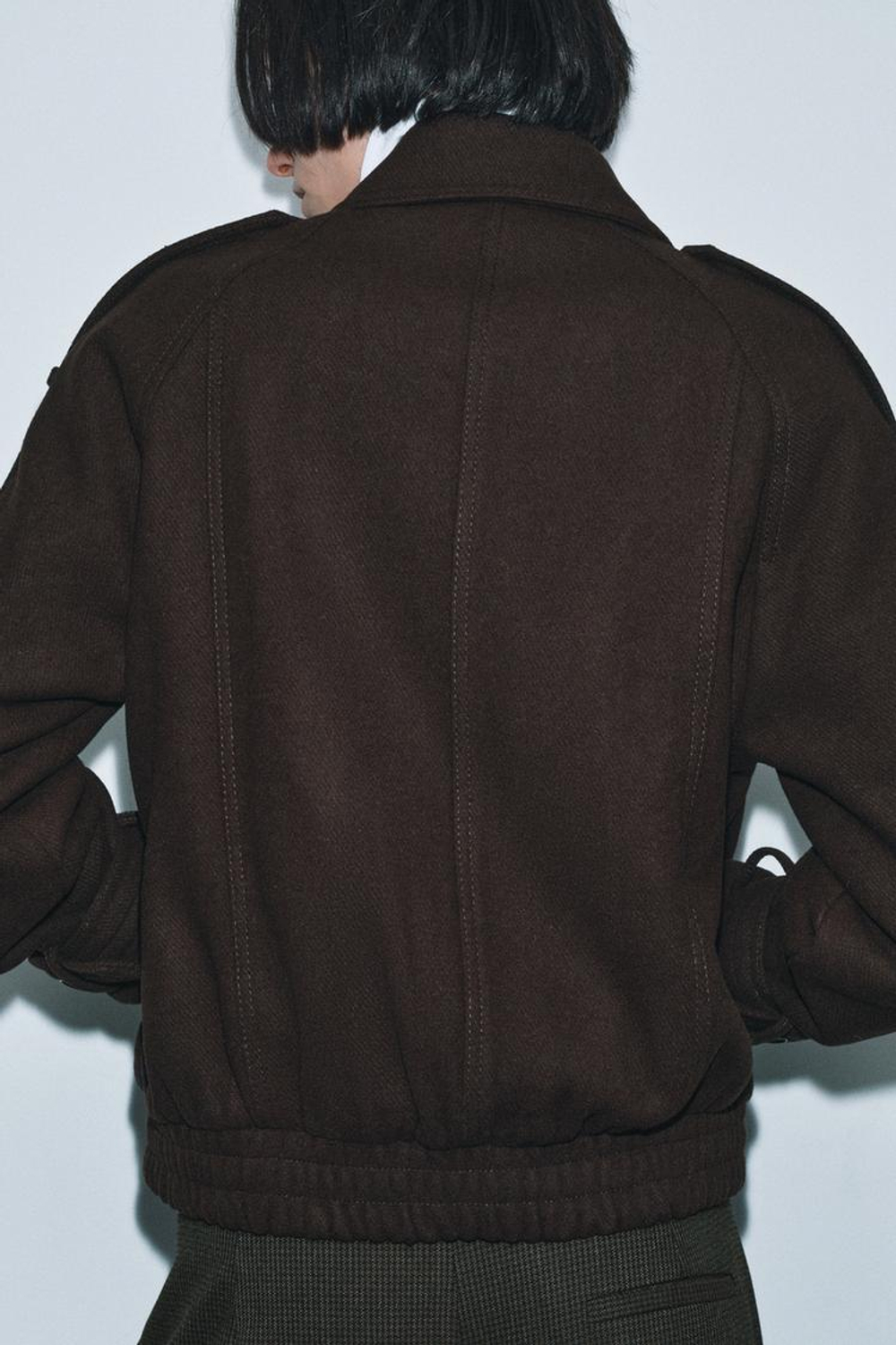 ZARA КУРТКА С ШЕРСТЬЮ ZW COLLECTION, КОРИЧНЕВЫЙ