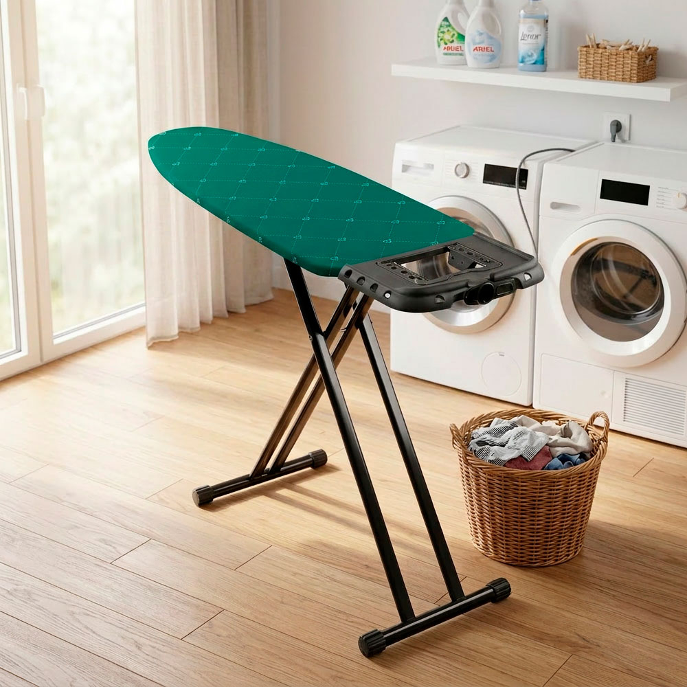 Доска гладильная "Haushalt LUX brilliant emerald" 1230*460мм, металл, чехол хлопок, б/подрукавник